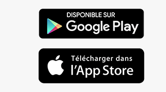 Boutons Google Play et App Store